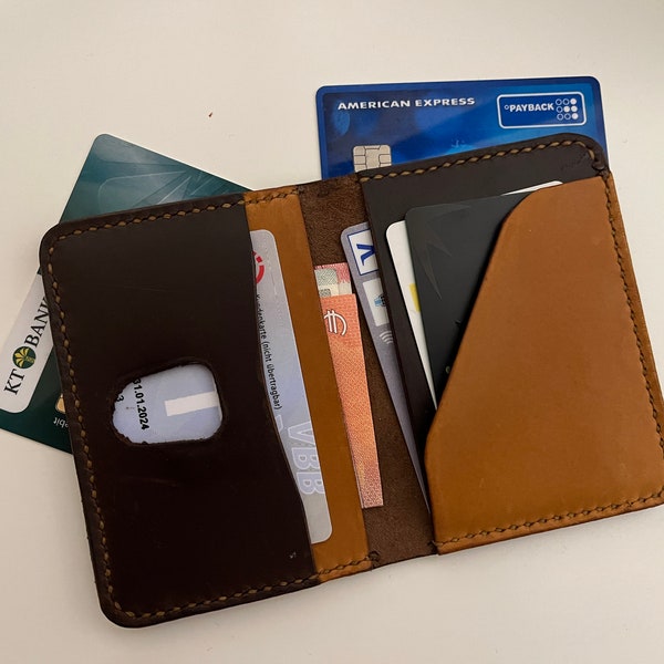 Handgemachte Personalisierte Slim Leder Card Wallet