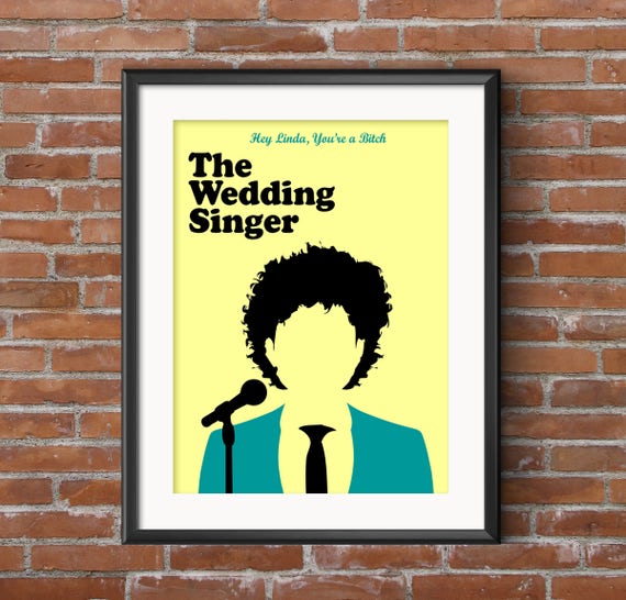 The Wedding Singer Minimalist Movie Poster With Quote 5 Etsy