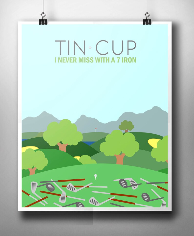 Tin Cup Minimalist Movie Poster With Quote 5 Printable Files 16x20