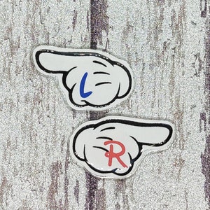 Mouse Hands lead letter x-ray markers with initials