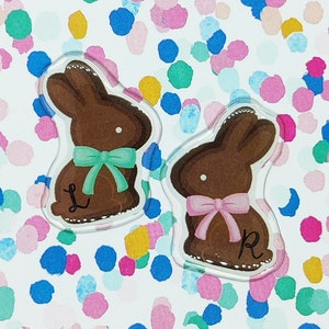 Chocolate Bunny custom lead letter x-ray markers with initials