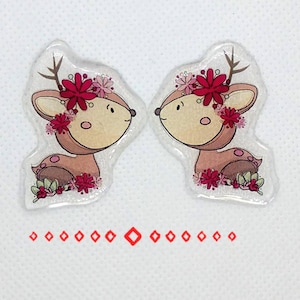 Floral deer custom lead letter x-ray markers with initials
