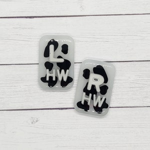 Cow print custom x-ray markers with initials