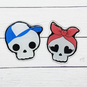 Xray markers with initials, radiology markers, film markers, lead letter markers, resin x-ray markers, Skull couple x-ray markers