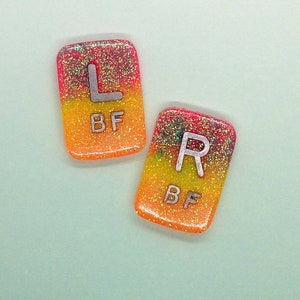 Sunset glitter X-ray markers with initials