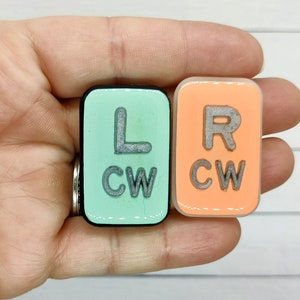 Pastel pretties solid color lead letter x-ray markers with initials