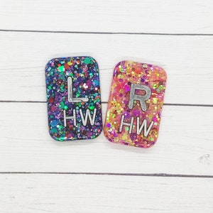 Chameleon Glitter lead letter x-ray markers with initials