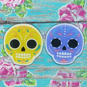 X-ray markers with initials, radiology markers, lead letter markers, film markers, Yellow and Purple Sugar Skull X-ray markers with initials
