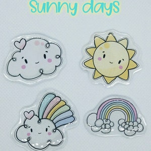 Rainbows and sunshine custom lead letter x-ray markers with initials