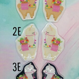 Llama with flower basket custom lead letter x-ray markers with initials