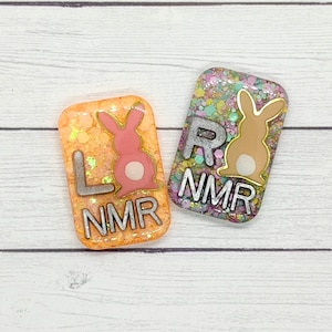 Pastel Bunny tail custom lead letter xray markers with initials