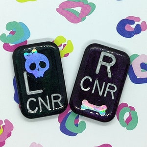 Holo skull and bone custom Xray markers with initials