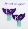 Mermaid tail x-ray markers with initials