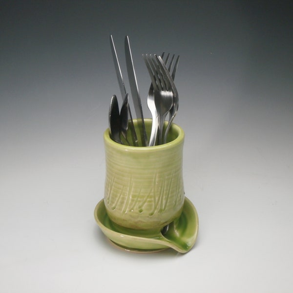 Cutlery and Utensil Drainer, Toothbrush Holder, Dish Washing/Vegetable Scrubber Holder, Handmade, Ceramic, Wheel Thrown, Ready To Ship