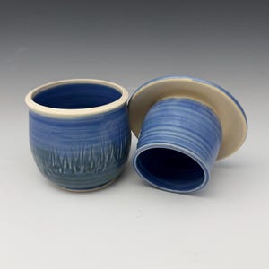 Handmade Ceramic Butter Crock – French-Style Butter Keeper (Blue)