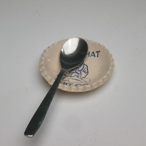 Ring Dish, Spoon Rest, Tea Bag Holder, Pill Dish, Let That Shit Go, Buddha, Ready to Ship, Free Shipping in USA Handmade, Ceramic, Blue image 5