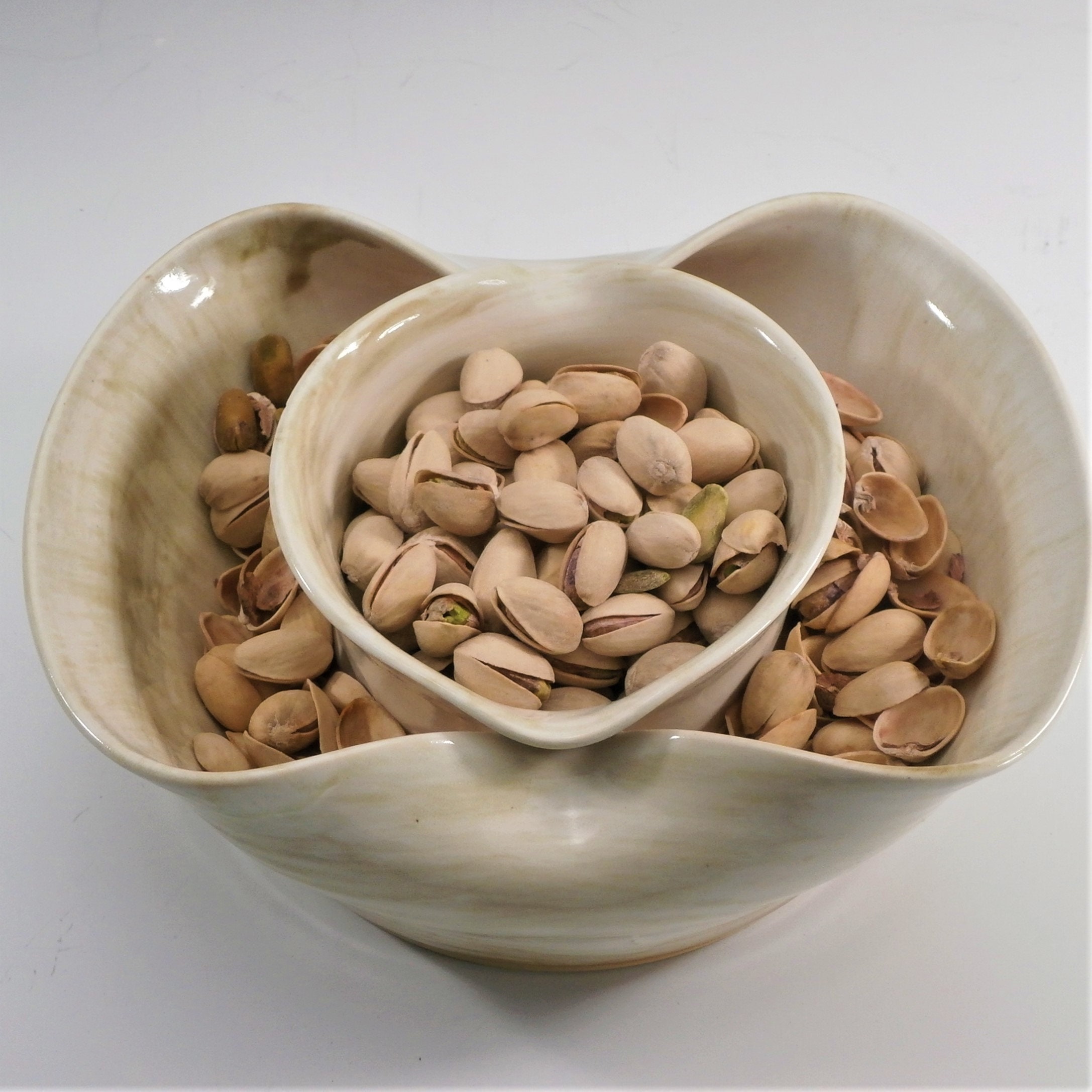Pistachio Bowl By Elevated Essentials - Double Dish Serving Bowl with Shell  Storage - Perfect for Fruit, Nuts, Candy & Snacks
