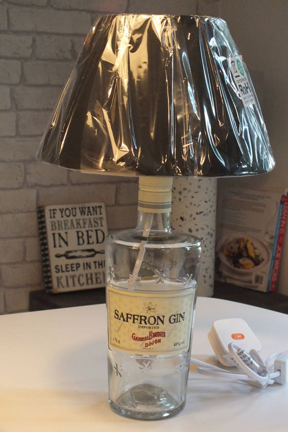 Nelsons Gin Handmade Upcycled Bottle Table Lamp Free Shipping UK