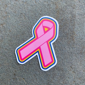 Breast cancer awareness ribbon 3” Sticker