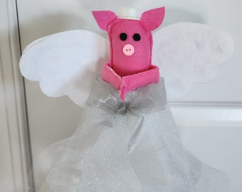 Flying Pig Angel Christmas Tree Topper