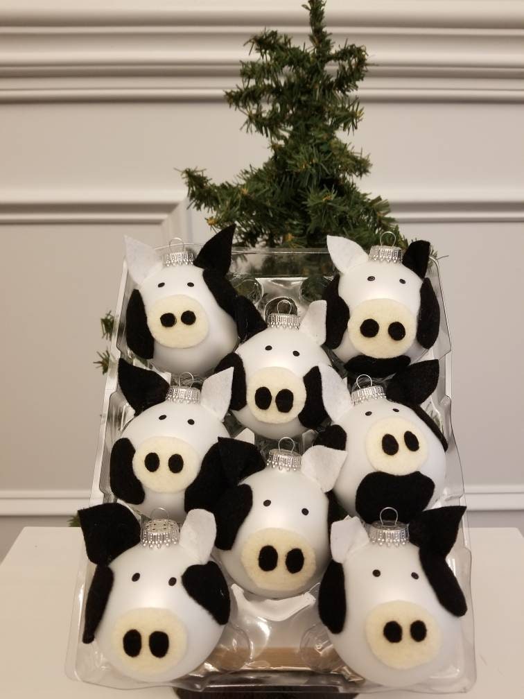 Cow Christmas Tree Ornament Etsy