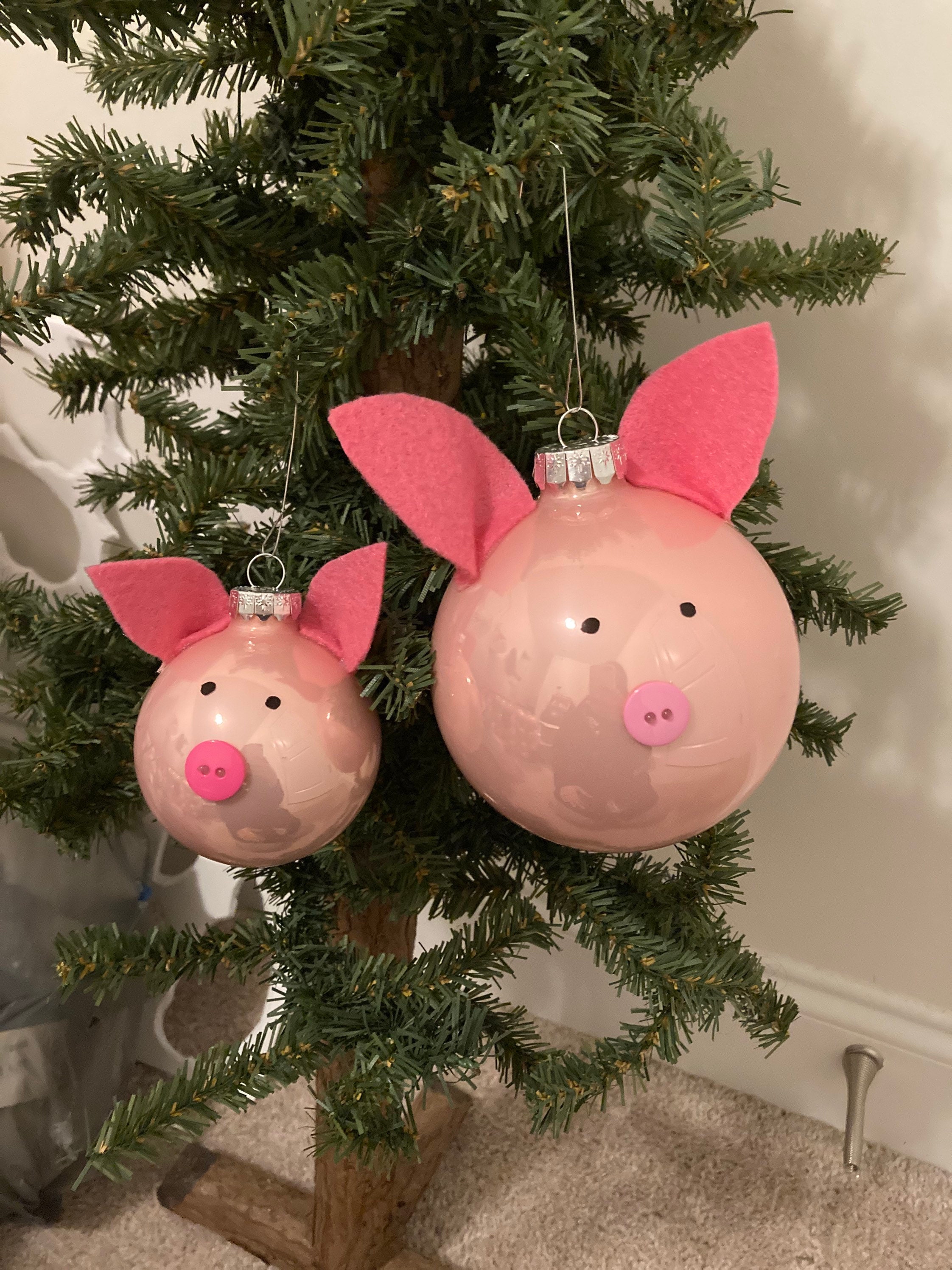 Large Pig Christmas Ornament Etsy