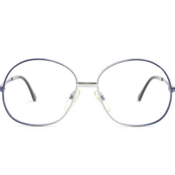 Vintage glasses Rodenstock *Junge Linie* eyeglasses frame royal blue metal frame nerd hipster round frame - Classical Sense