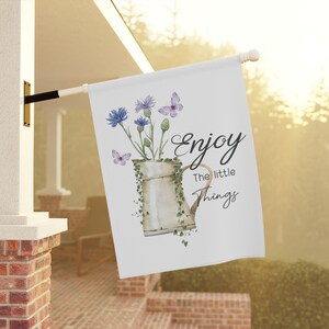 Garden & House Banner, Happy Garden Flag, Garden,, Flag, Banner, Sign, Garden Sign