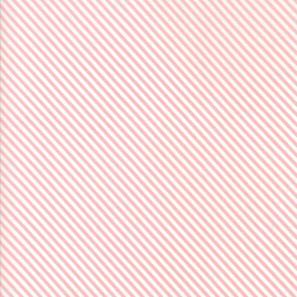 Olives Flower Market Pink Bias Stripe by Lella Boutique for Moda Fabrics