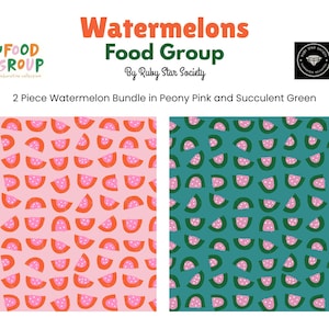Food Group Watermelons by Ruby Star Society for Moda 2 PC Mini Fat Quarter Bundle