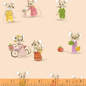 Trixie Mice in Blush by Heather Ross for Windham Fabrics Fat Quarter/Yardage