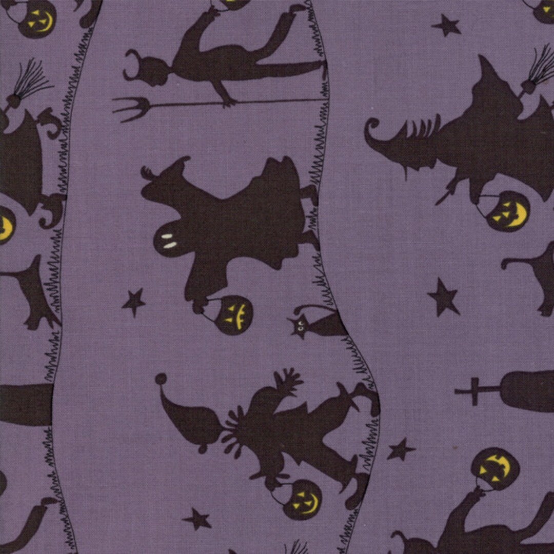Hocus Pocus Halloween Characters on Purple by Sandy Gervais for Moda ...