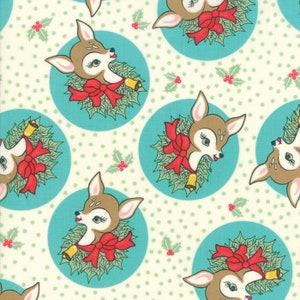 SALE Deer Christmas Polka Dot Deers by Urban Chiks Fat Quarter/Yardage
