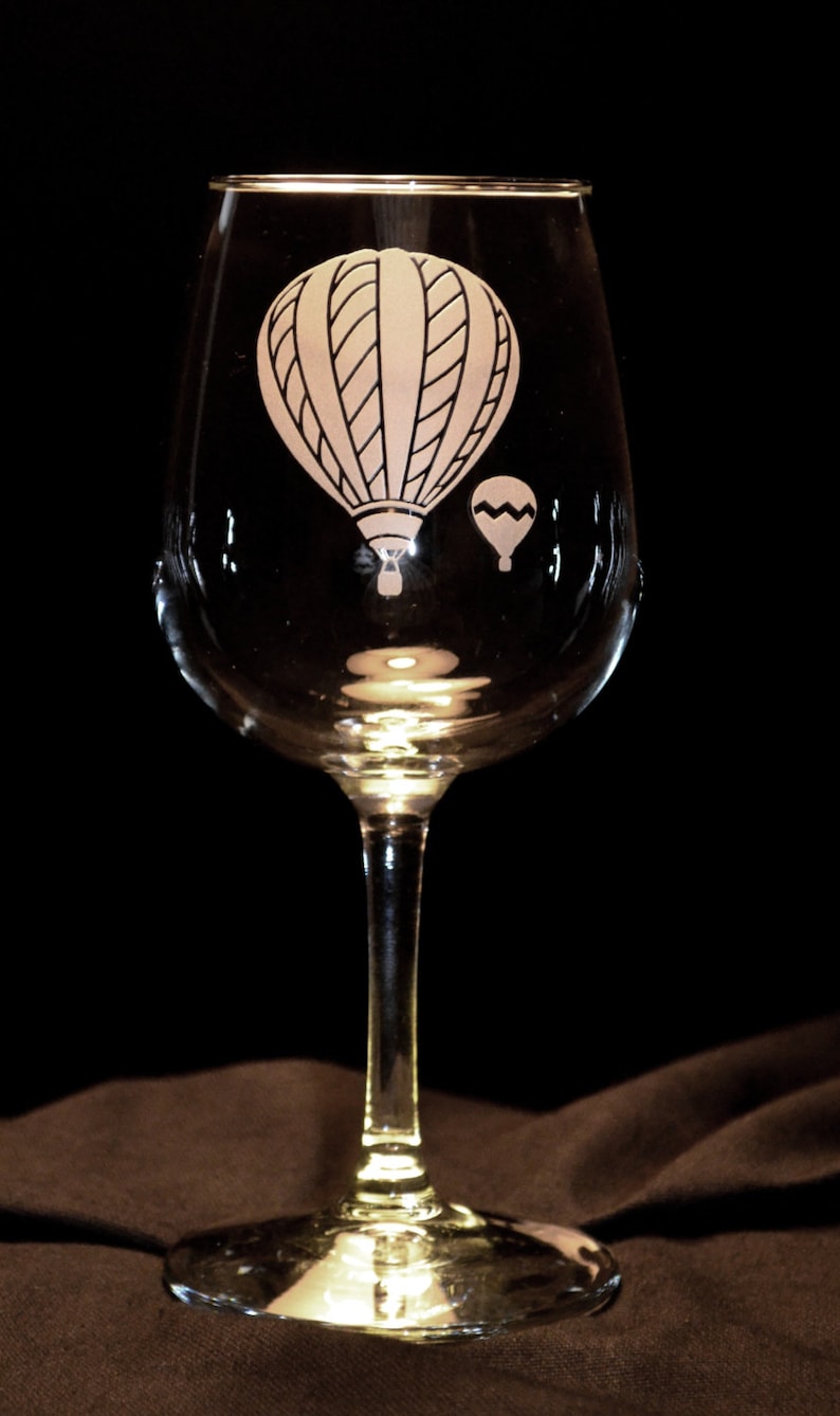 Hot Air Balloon Wine Glasses Set of 2 Etsy