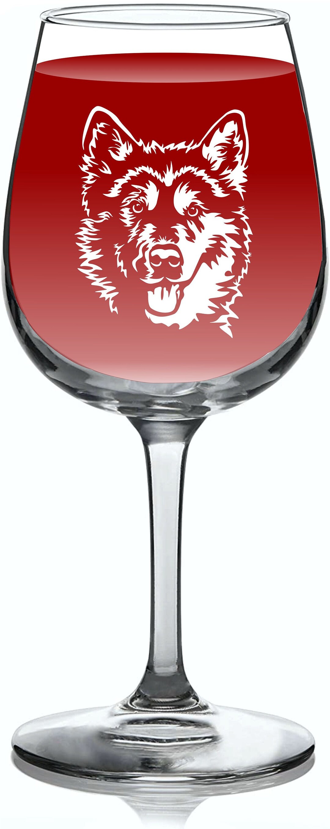 Alaskan Husky Wine Glasses Set of 2 Sandblasted Alaskan Etsy