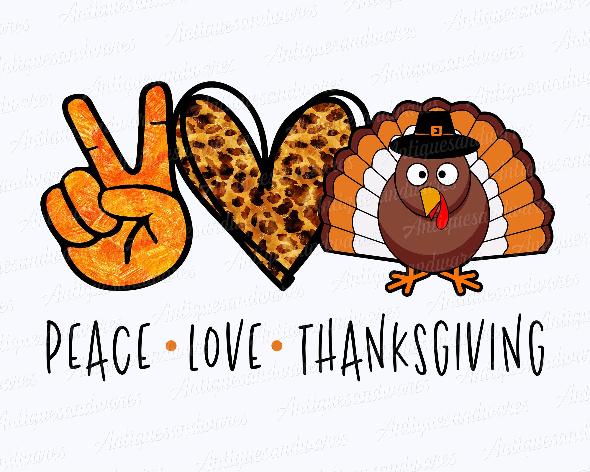 Download Peace Love Thanksgiving Svg Turkey Thanksgiving Svg Leopard | Etsy