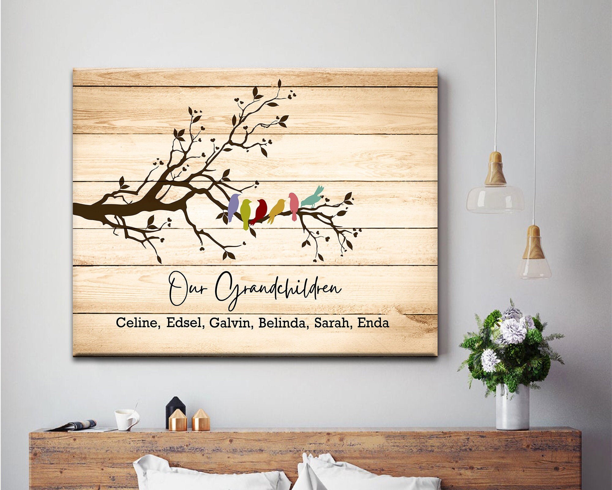 Personalized Our Grandchildren Canvas Custom Grandkids Names Etsy