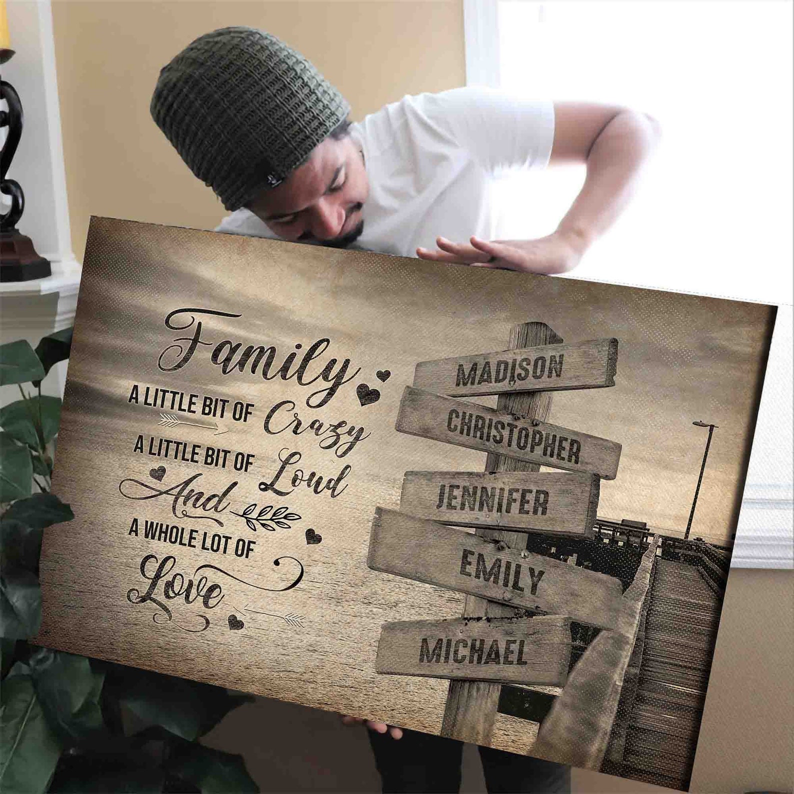 Personalized Family Canvas Street Sign Names Canvas Family Etsy