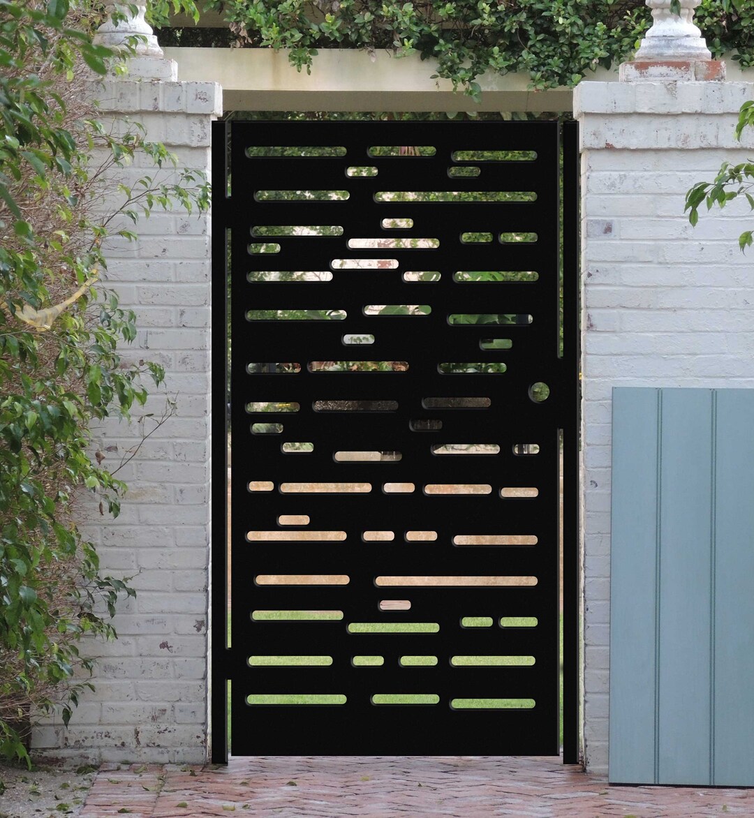 Steel Gate Rounded Large Modern Rounded End Slot Metal Gate up to - Etsy