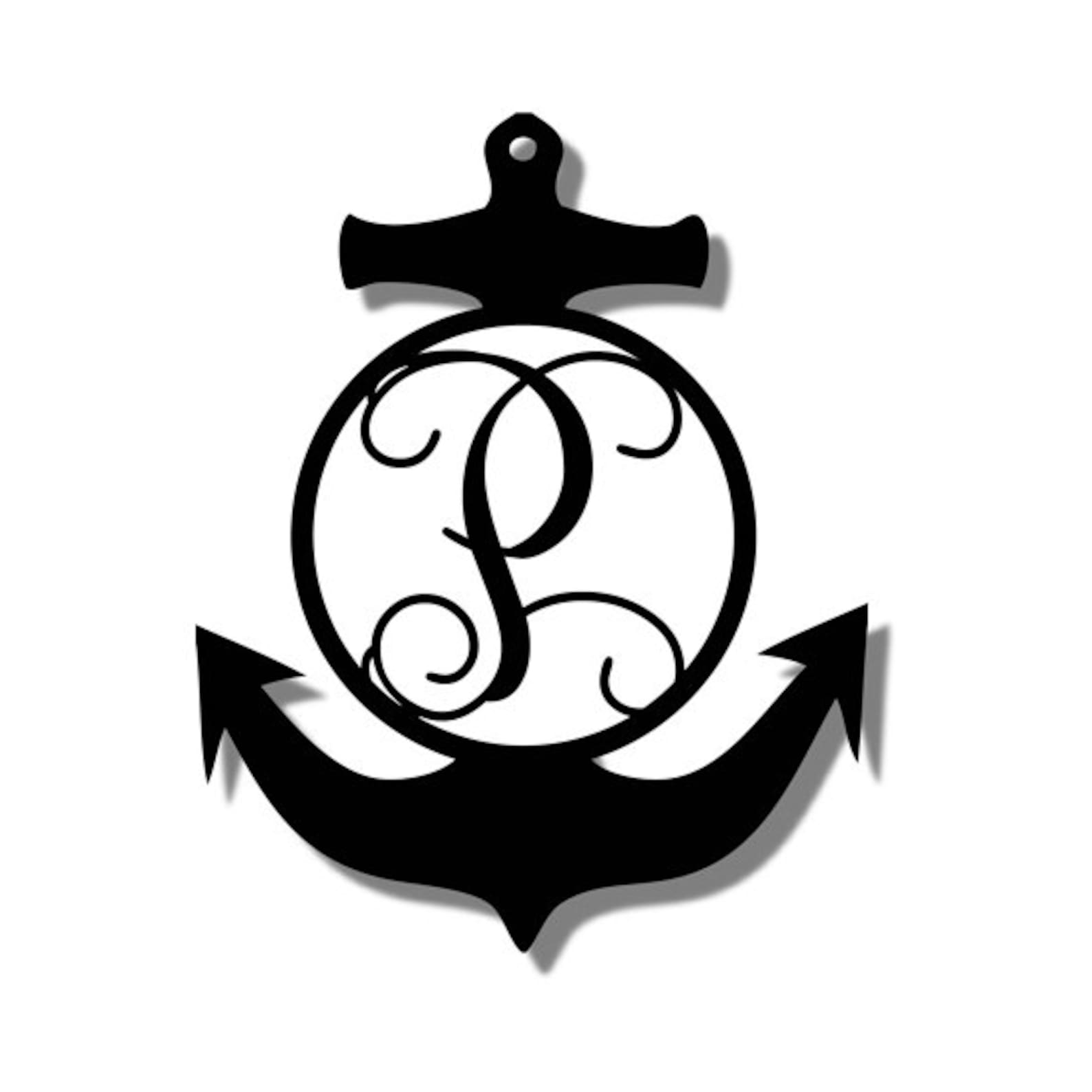 Nautical Anchor with Monogram Letter Etsy