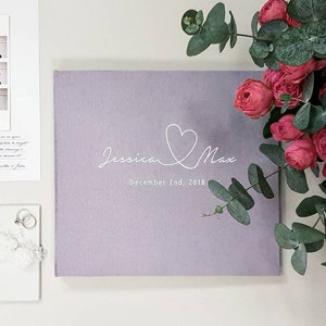 Lavender Wedding Guest Book With White Lettering, Instax Picture Album, Personalized Photo Guest Book, Instax Wedding Book, PhotoBooth Album