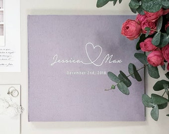 Lavender Wedding Guest Book With White Lettering, Instax Picture Album, Personalized Photo Guest Book, Instax Wedding Book, PhotoBooth Album