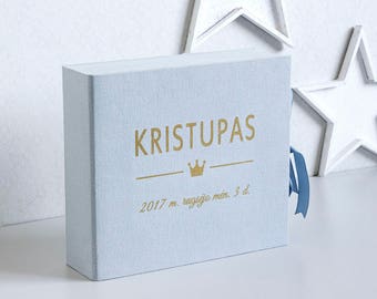 Time capsule box with gold lettering, Large memory box, baby gift box, Baby memory box, Christening Box, Baby Keepsake box, Baby boy box