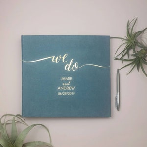 Personalized Instax Picture Wedding Guest Book With Foil Gold Lettering, Modern Photo Guestbook for Wedding Wishes, Sign-In Photo Album