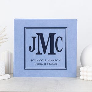 Light Blue Baby Boy Memory Photo Book | Personalized Baby Photo Album | Baby 5 First Year Journal | Baby shower Gif For New Mom - Baby book