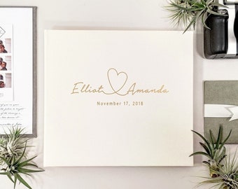 Ivory Wedding Guest Book With Gold Lettering, Instax Photo Album, Instax Guest Book, Photo Booth Album, Photo Guest Book