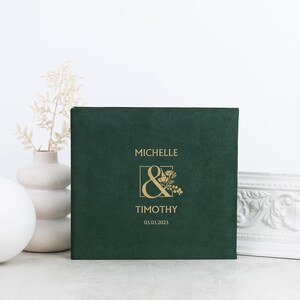 Livre d'or de mariage personnalisé avec enveloppes pour photos Instax et Polaroid ® avec cartes de souhaits et conseils, livre d'or personnalisé avec photo de mariage
