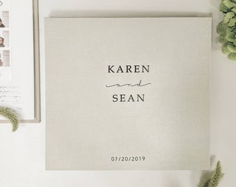 Light Gray Album With Metallic Silver Lettering, Instax Picture Album, Personalized Photo Guest Book, Instax Wedding Book, Photo Booth Album