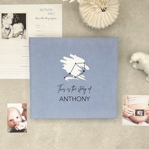 Personalized First - 5 Year Baby Memory Book with LIBRA Stars constellation, Baby Photo Album,  Personalized Baby Book, Story Of You