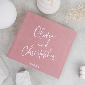 Personalisiertes Hochzeitsgästebuch mit Umschlägen für Instax und Polaroid ® Fotos mit Wishes & Advices Karten, individuelles Hochzeitsfoto-Gästebuch